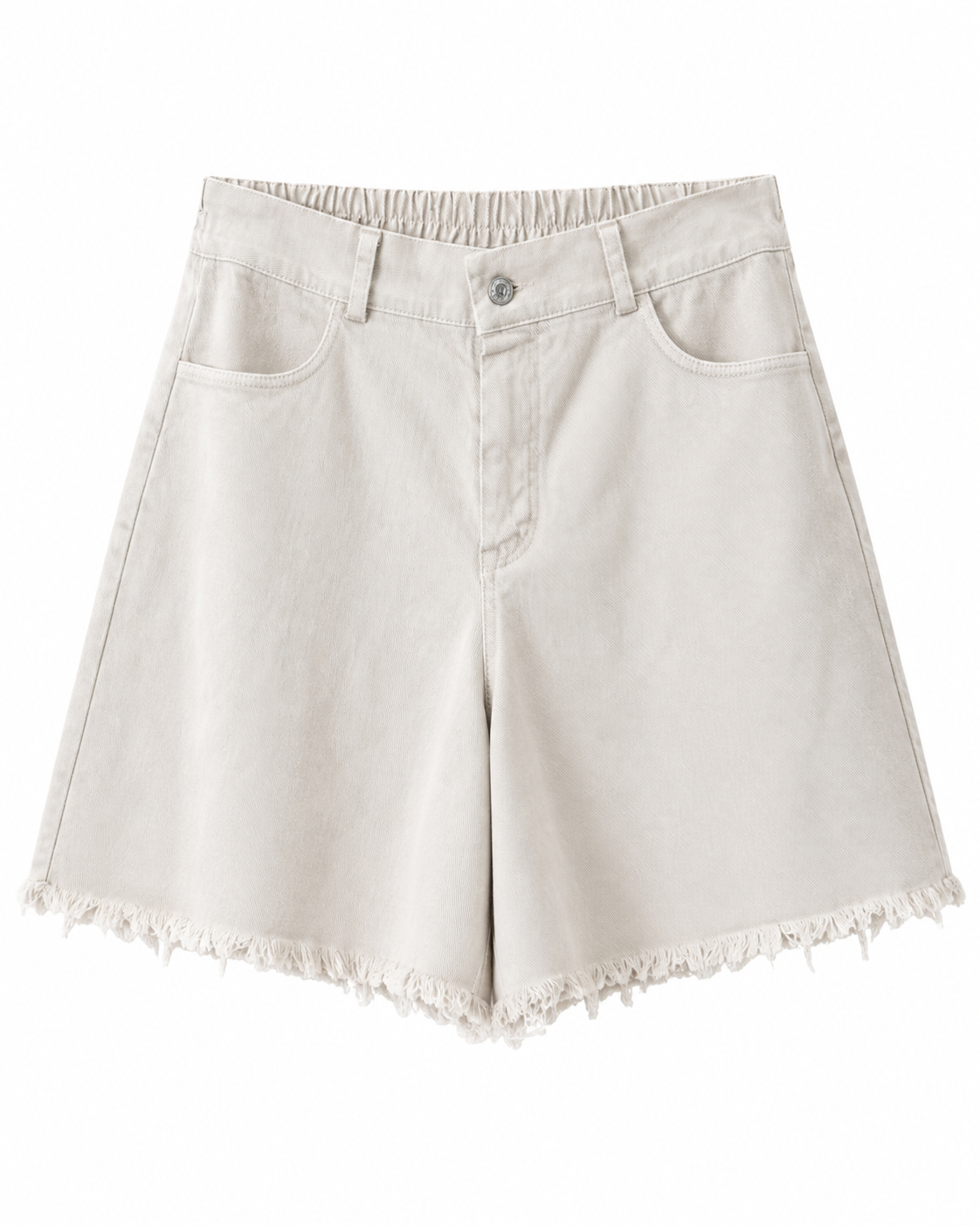 Elastic Denim Shorts