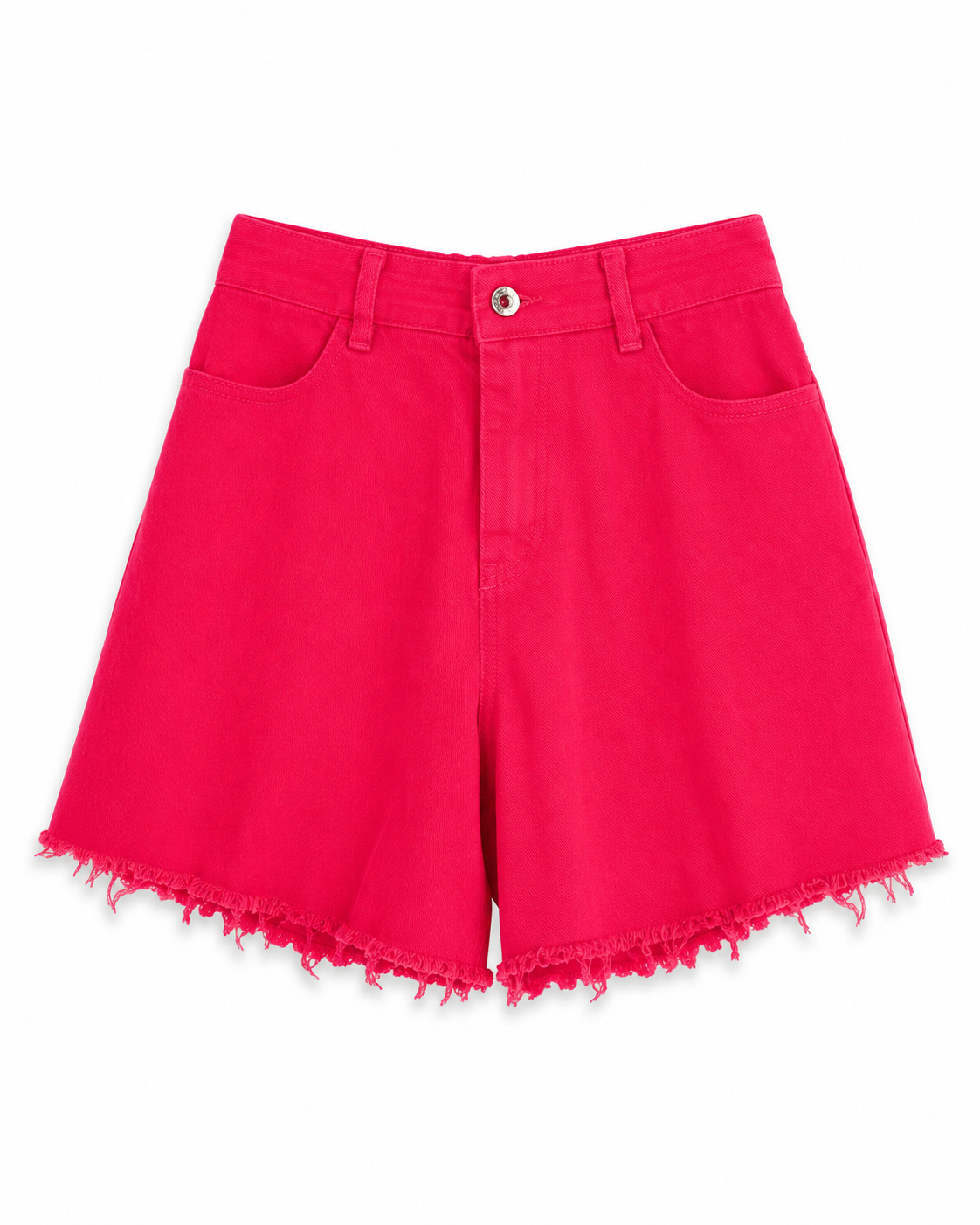 Elastic Denim Shorts