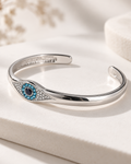 Silver Evil Eye Cuff Bracelet
