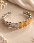 Δίχρωμο Σφυρήλατο Βραχιόλι Cuff