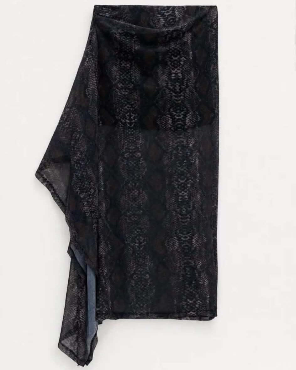Ασύμμετρη Midi Φούστα Snake Print